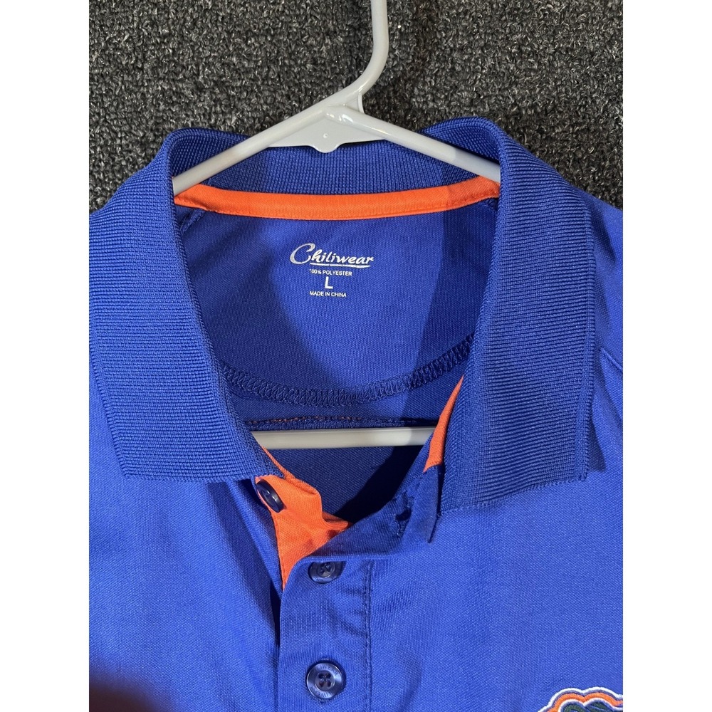 Chiliwear Florida Gators Polo Shirt Mens Large Blue Orange Embroidered Logo L - Picture 3 of 12